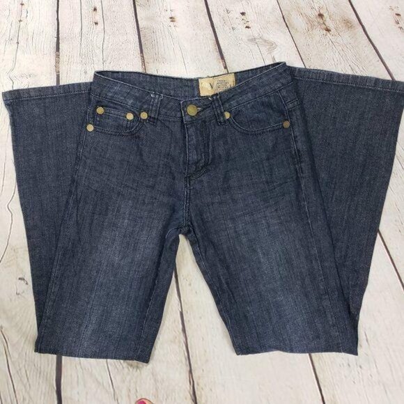 V CRISTINA Jeans Dark Blue Black Wash Mid Rise Boot Cut 4 - Picture 3 of 9